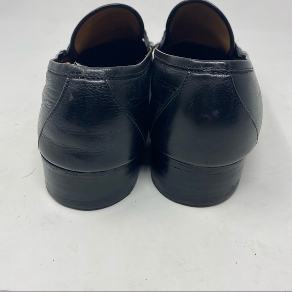 Gucci Black Leather Loafers with Gold Accents - Picture 6 of 13